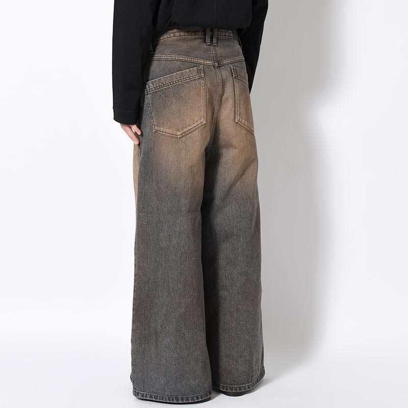 RUST BAGGY DENIM PANTS -BLACK-