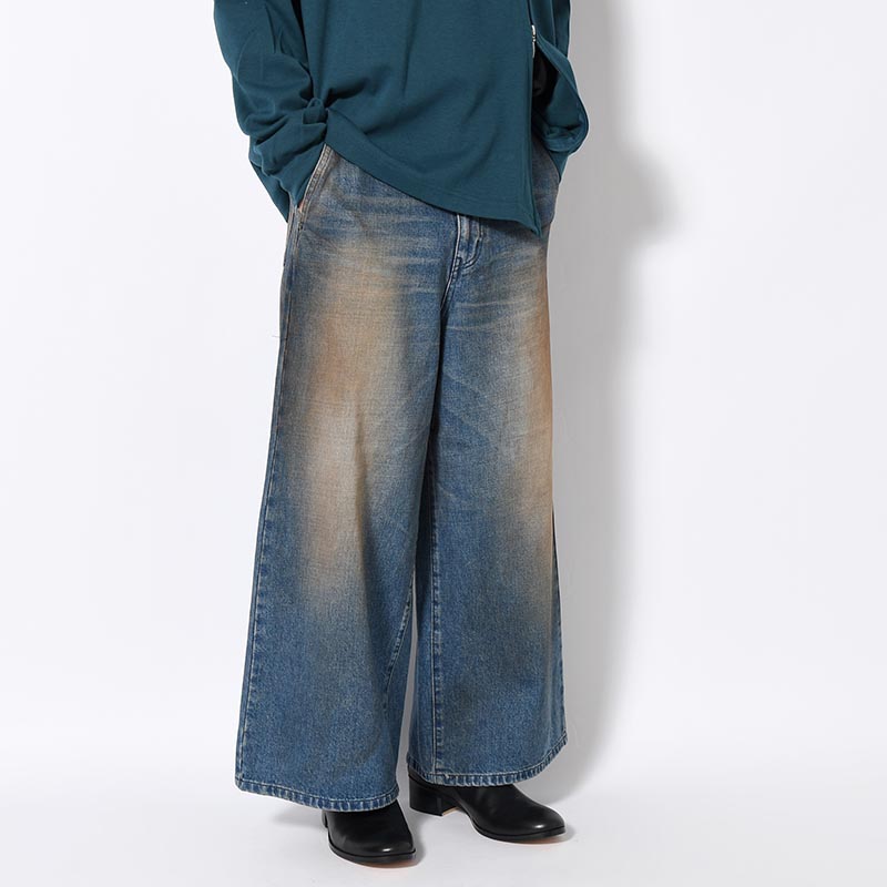 RUST BAGGY DENIM PANTS -INDIGO-