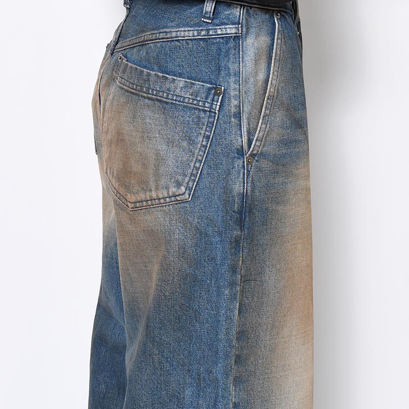 RUST BAGGY DENIM PANTS -INDIGO-