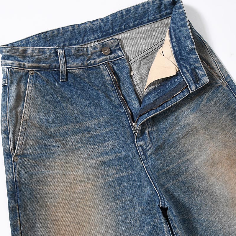 RUST BAGGY DENIM PANTS -INDIGO-