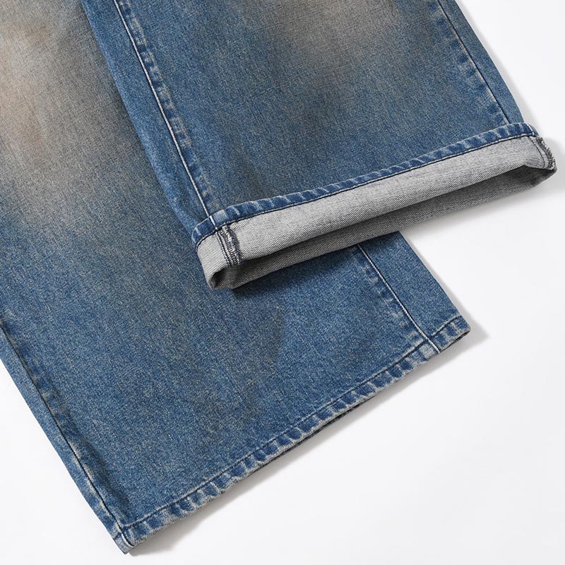 RUST BAGGY DENIM PANTS -INDIGO-