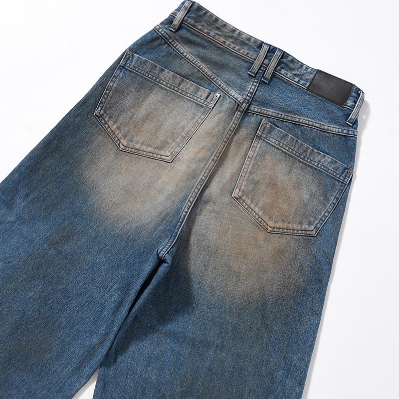 RUST BAGGY DENIM PANTS -INDIGO-