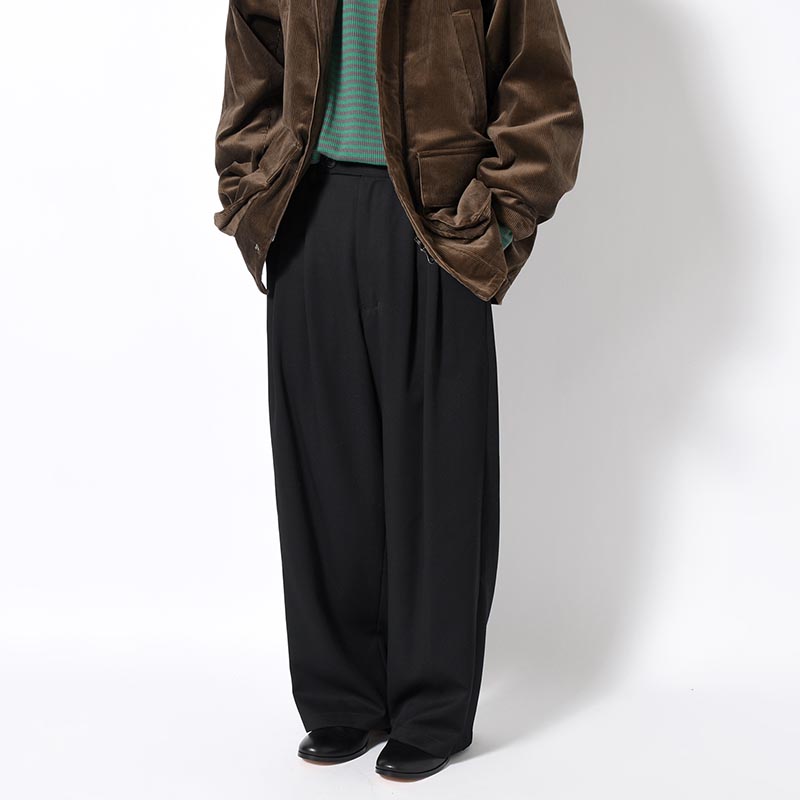 2TUCK WIDE EASY PANTS -BLACK-