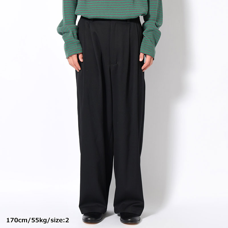 2TUCK WIDE EASY PANTS -BLACK-