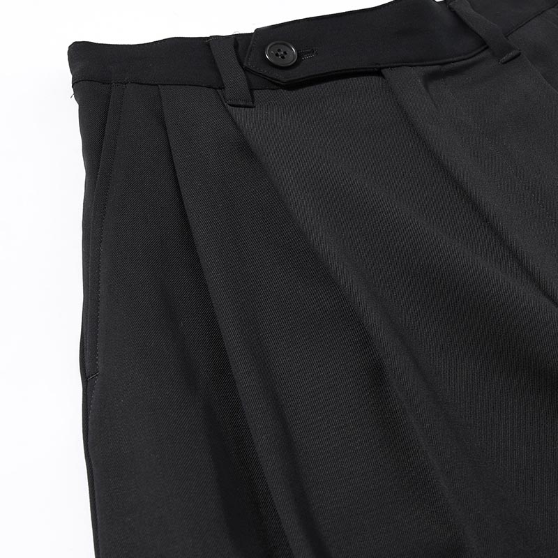 2TUCK WIDE EASY PANTS -BLACK-