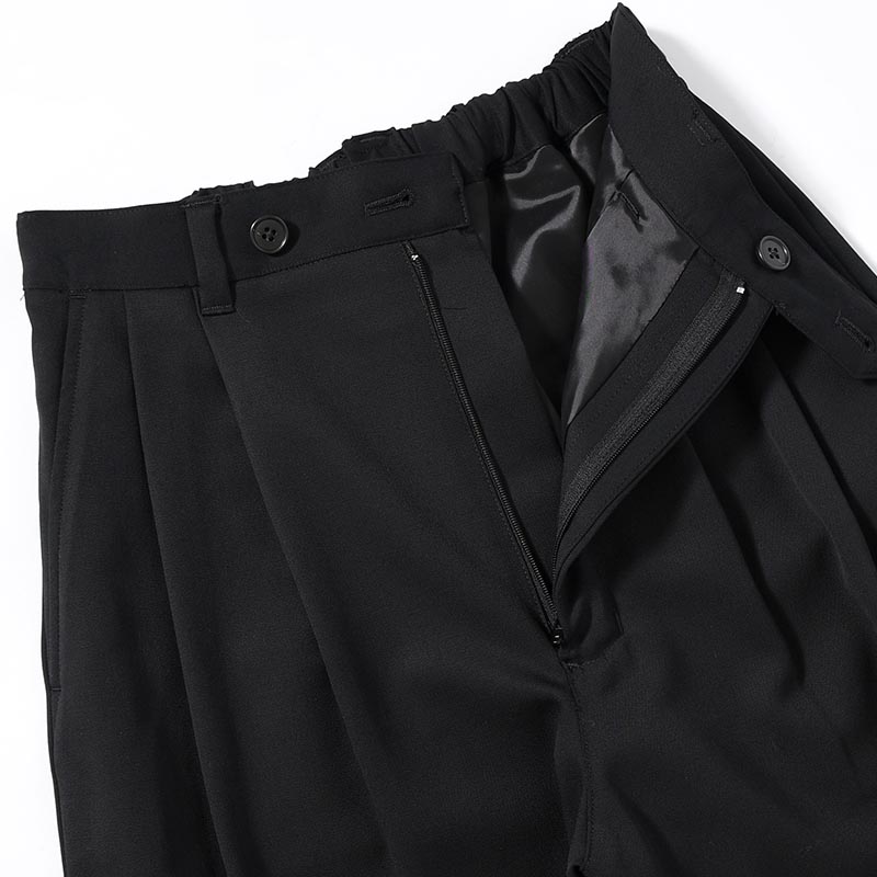 2TUCK WIDE EASY PANTS -BLACK-