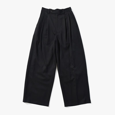 2TUCK WIDE EASY PANTS -BLACK-