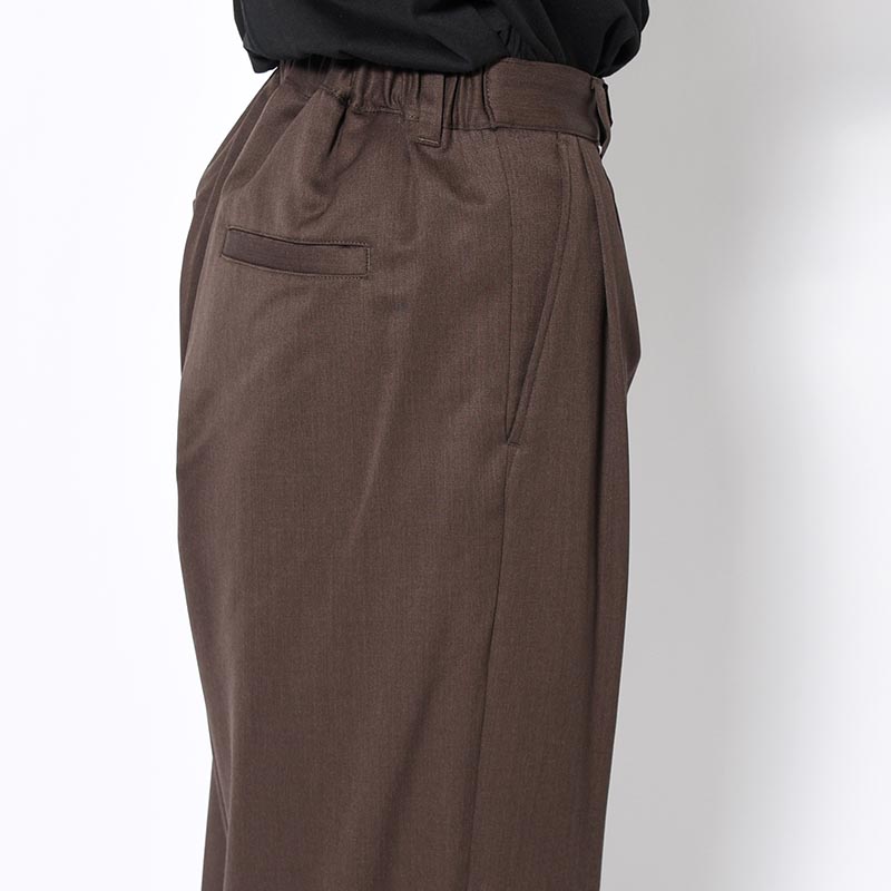 2TUCK WIDE EASY PANTS -BROWN-