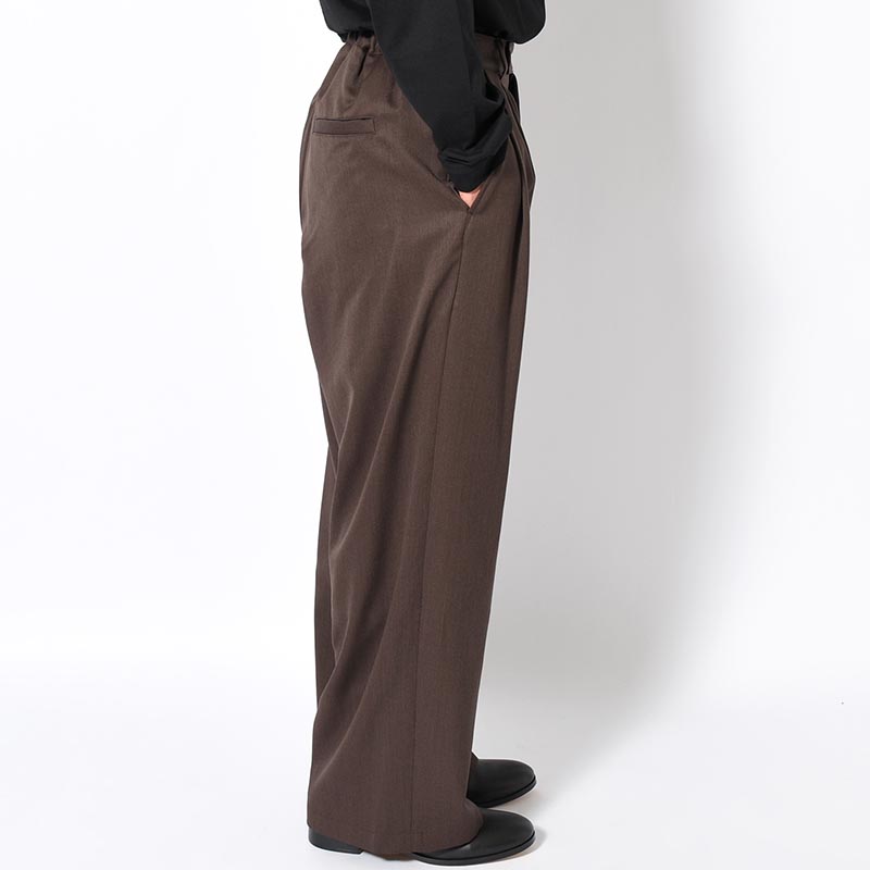 2TUCK WIDE EASY PANTS -BROWN-