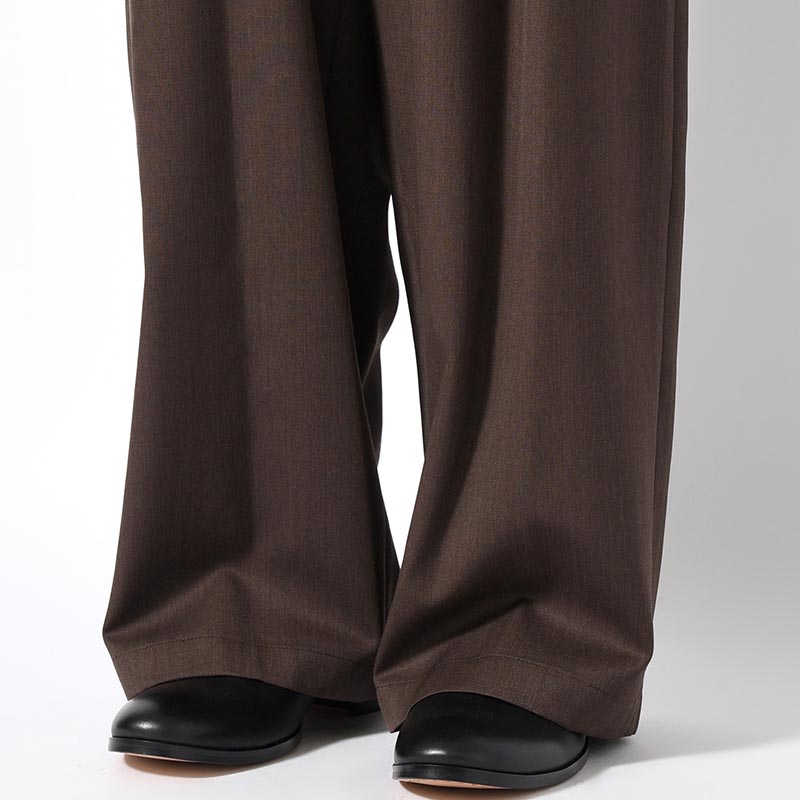 2TUCK WIDE EASY PANTS -BROWN-