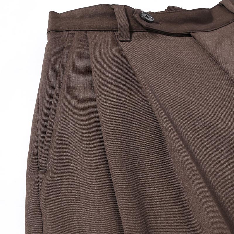 2TUCK WIDE EASY PANTS -BROWN-