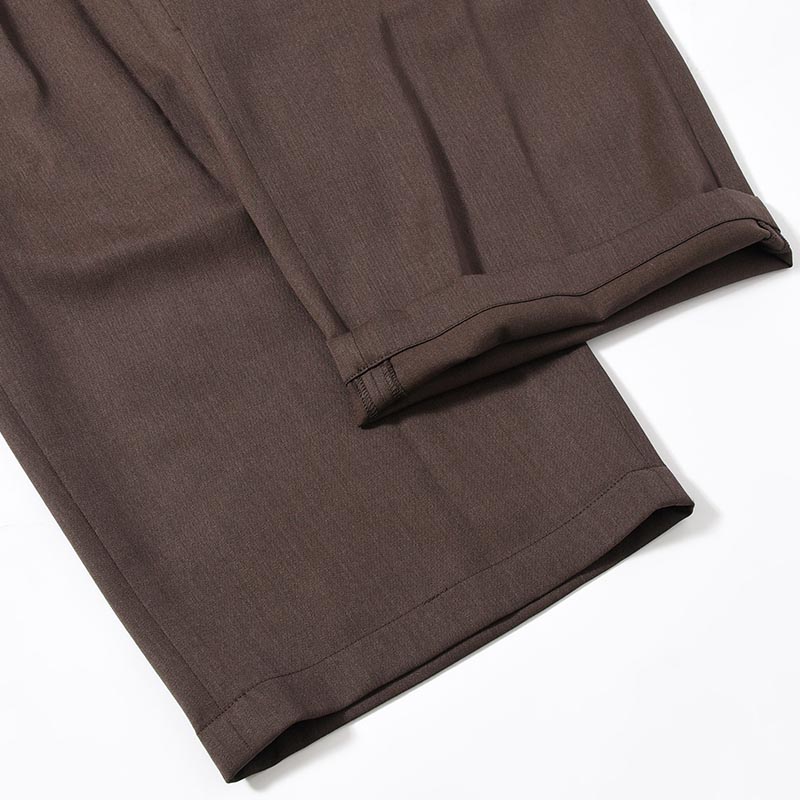 2TUCK WIDE EASY PANTS -BROWN-