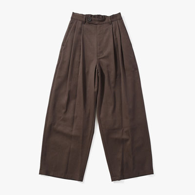 2TUCK WIDE EASY PANTS -BROWN-