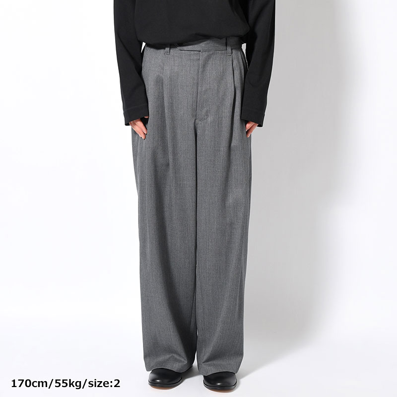 2TUCK WIDE EASY PANTS -GRAY-