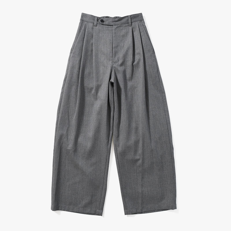 2TUCK WIDE EASY PANTS -GRAY-