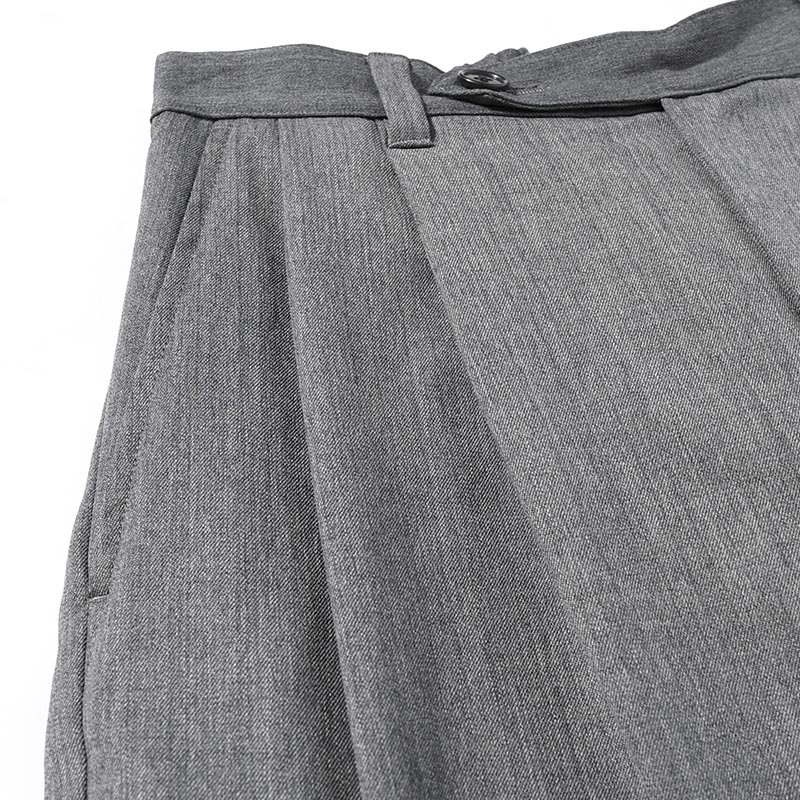 2TUCK WIDE EASY PANTS -GRAY-