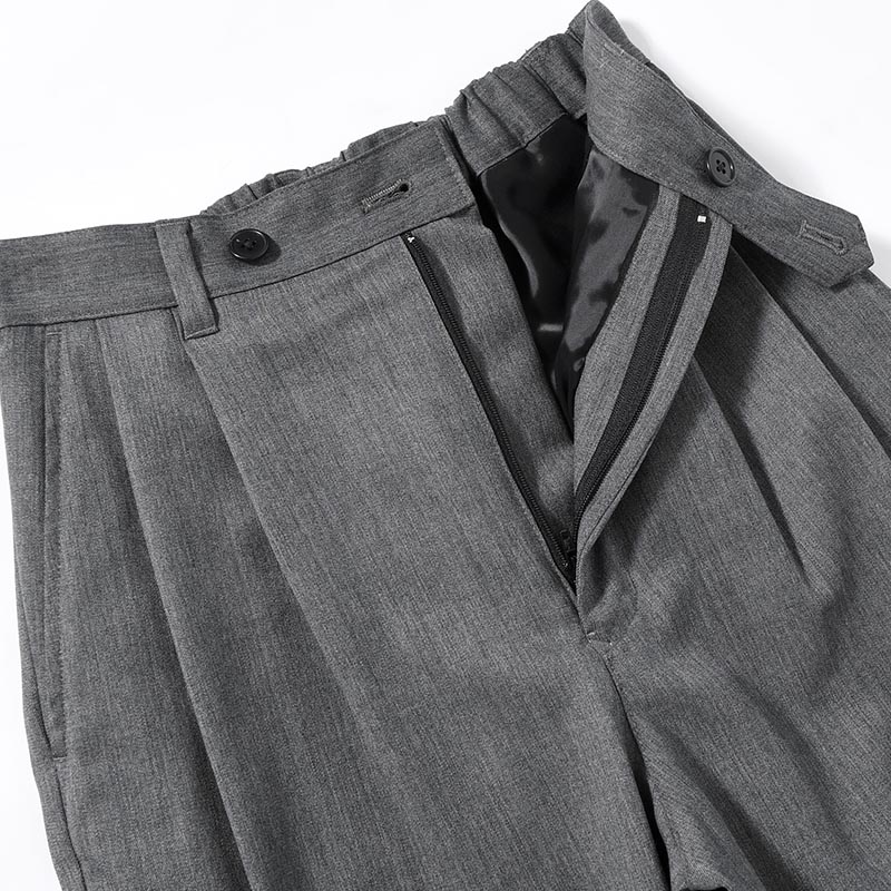 2TUCK WIDE EASY PANTS -GRAY-