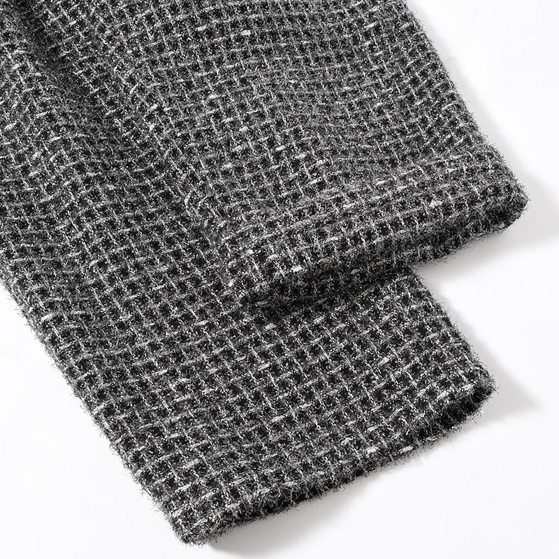 SILVER TWEED WIDE EASY PANTS -SILVER-