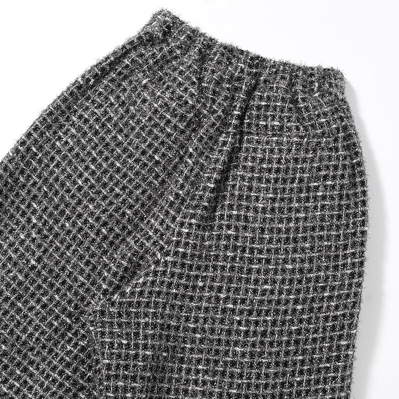 SILVER TWEED WIDE EASY PANTS -SILVER-