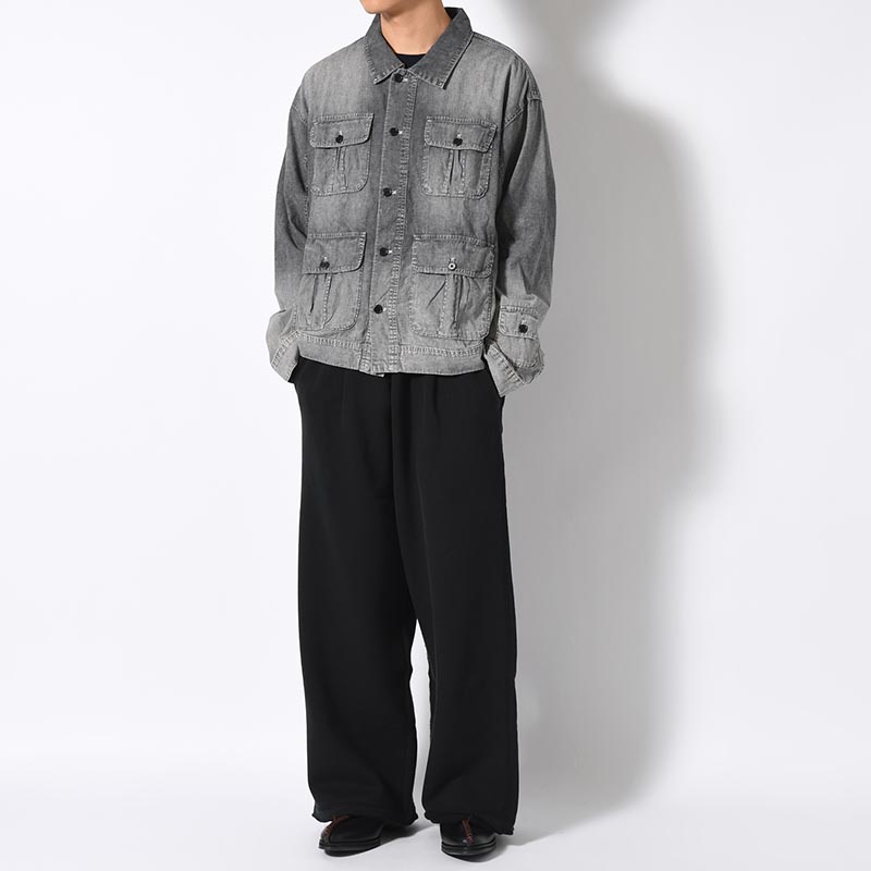 FADE WIDE SWEAT PANTS -BLACK-