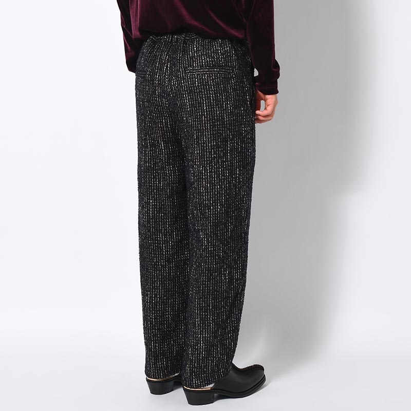 LOOP TWEED TAPERED PANTS -BLACK-