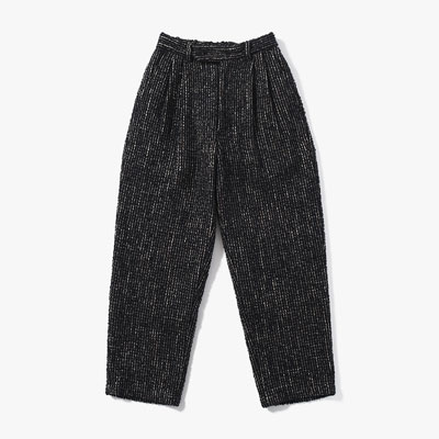 LOOP TWEED TAPERED PANTS -BLACK-