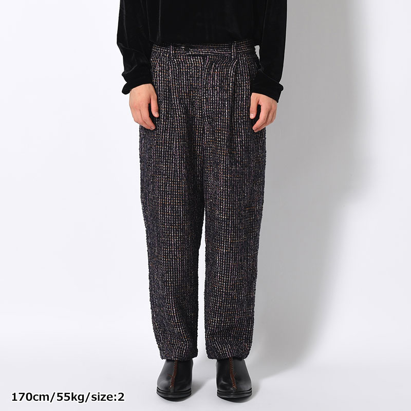 LOOP TWEED TAPERED PANTS -PURPLE-