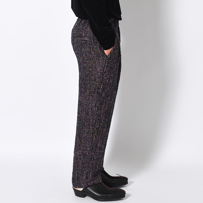 LOOP TWEED TAPERED PANTS -PURPLE-