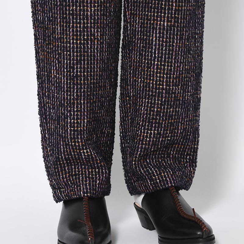 LOOP TWEED TAPERED PANTS -PURPLE-