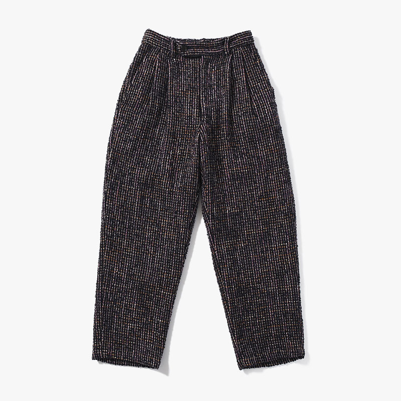 LOOP TWEED TAPERED PANTS -PURPLE-