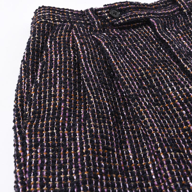 LOOP TWEED TAPERED PANTS -PURPLE-