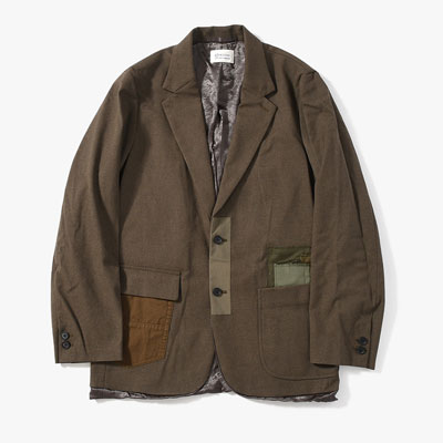 Patchwork Mended Blazer -OLIVE-