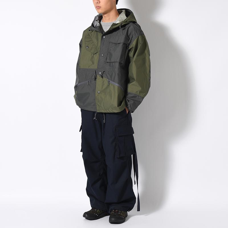 Patchwork Shell Jacket -DARK OLIVE-