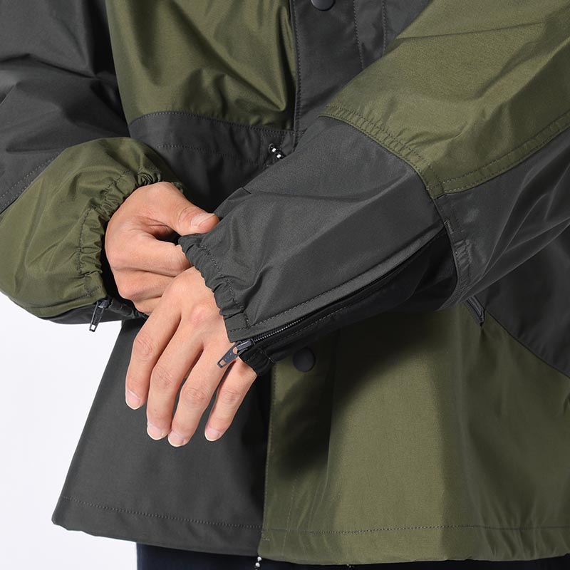 Patchwork Shell Jacket -DARK OLIVE-