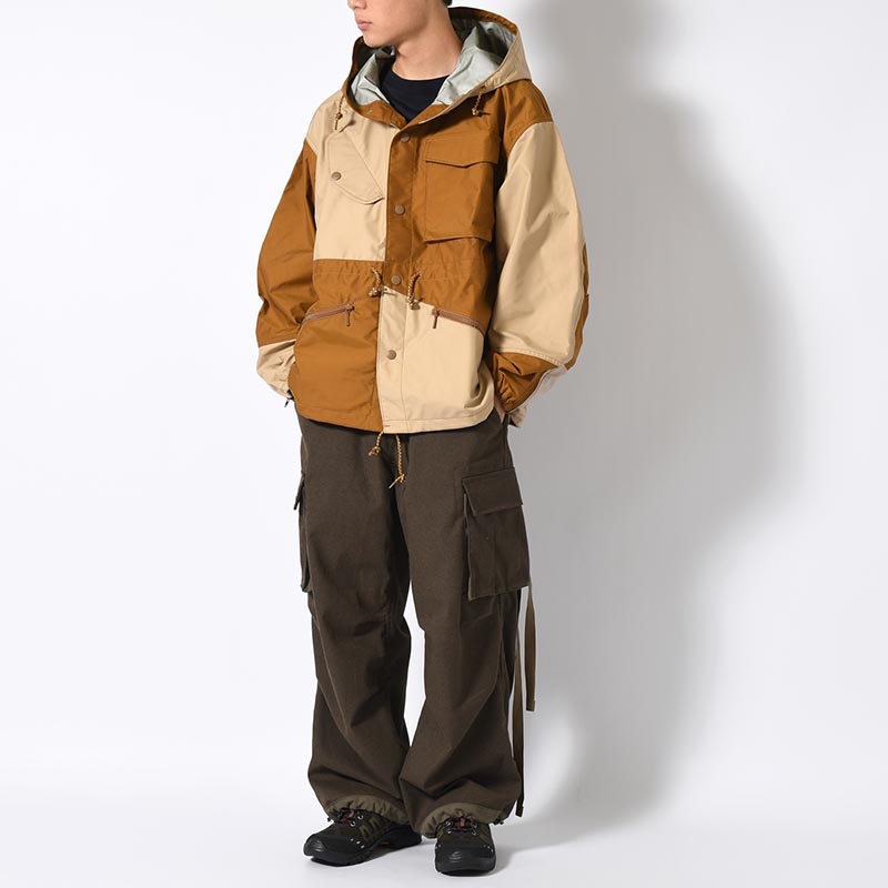 Patchwork Shell Jacket -BROWN BEIGE-