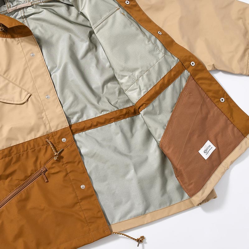 Patchwork Shell Jacket -BROWN BEIGE-