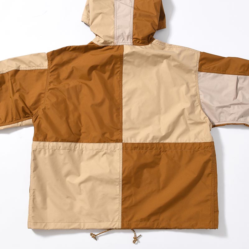 Patchwork Shell Jacket -BROWN BEIGE-