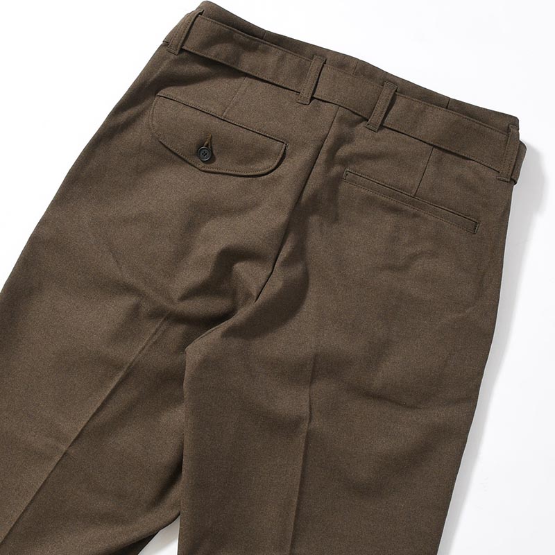 Belted Tapered Trousers -OLIVE-