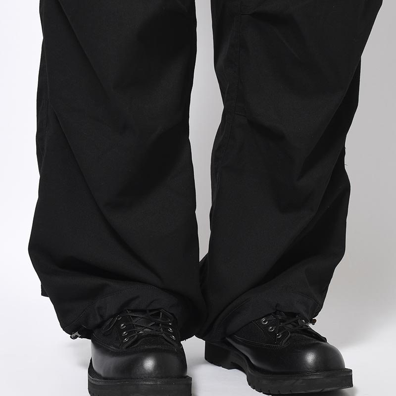 Flannel Cargo Trousers -BLACK-