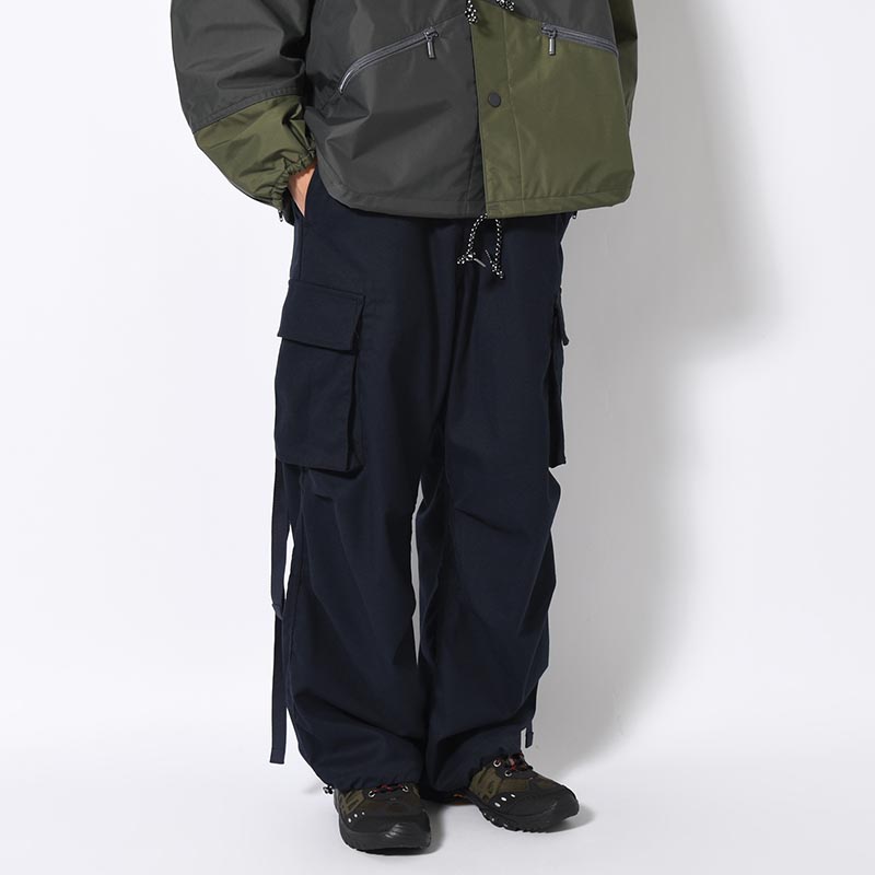 Flannel Cargo Trousers -NAVY-