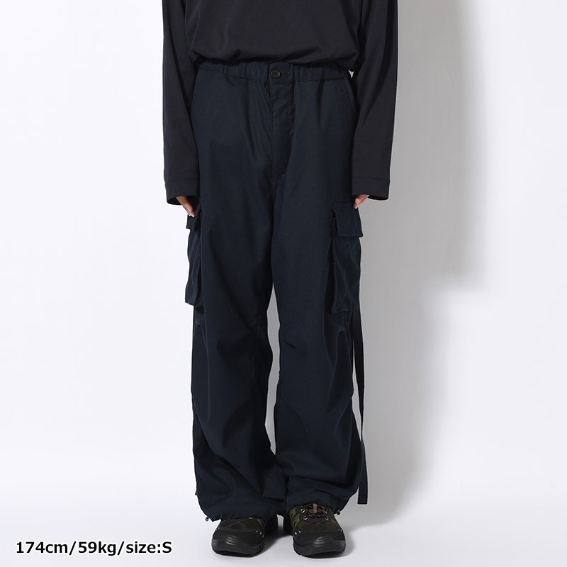 Flannel Cargo Trousers -NAVY-