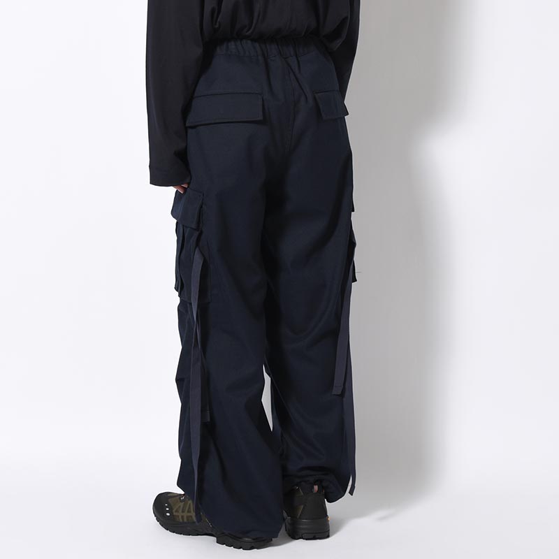 Flannel Cargo Trousers -NAVY-