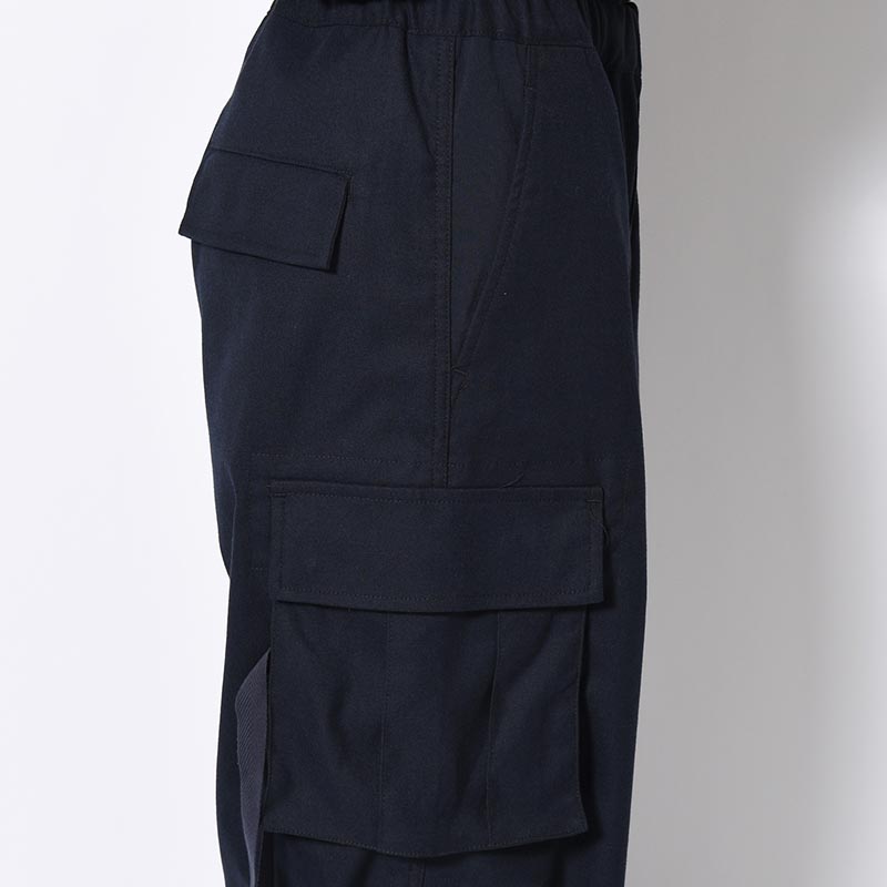 Flannel Cargo Trousers -NAVY-