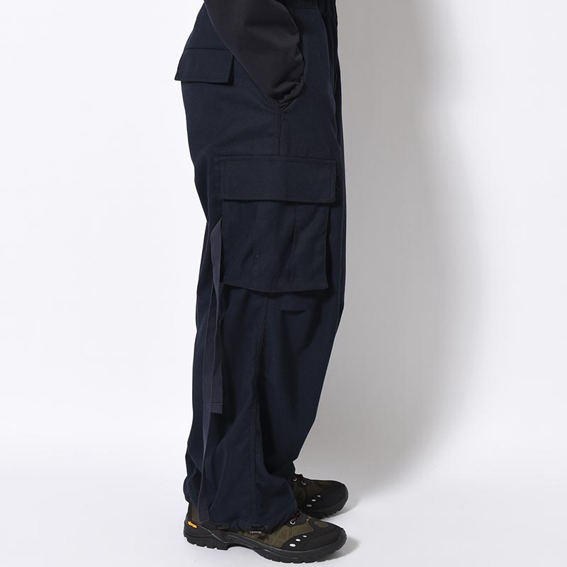 Flannel Cargo Trousers -NAVY-