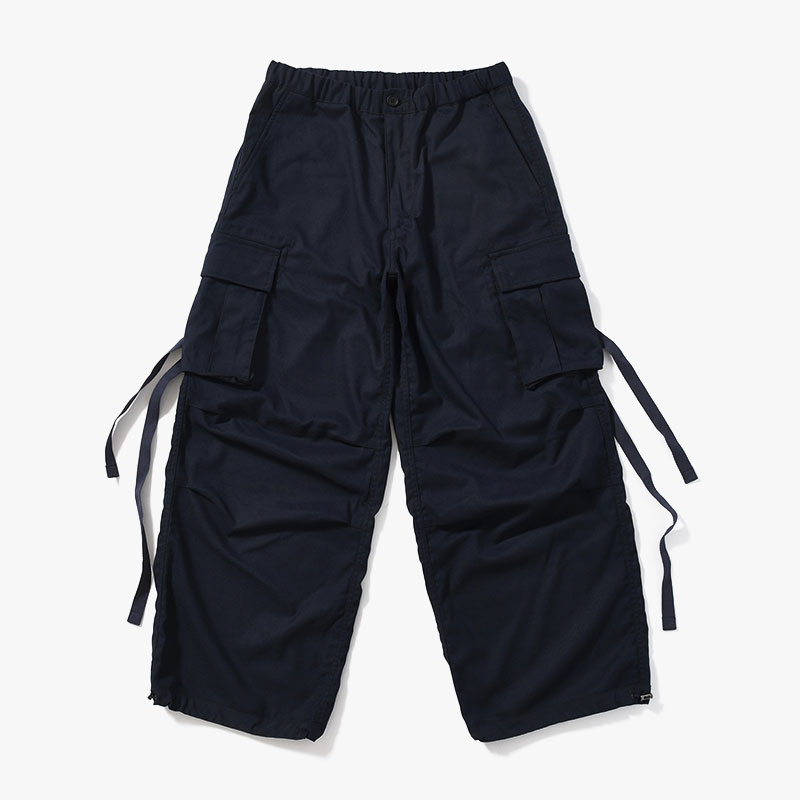 Flannel Cargo Trousers -NAVY-