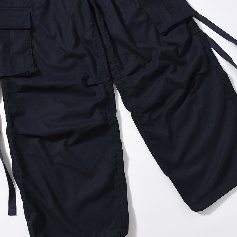 Flannel Cargo Trousers -NAVY-