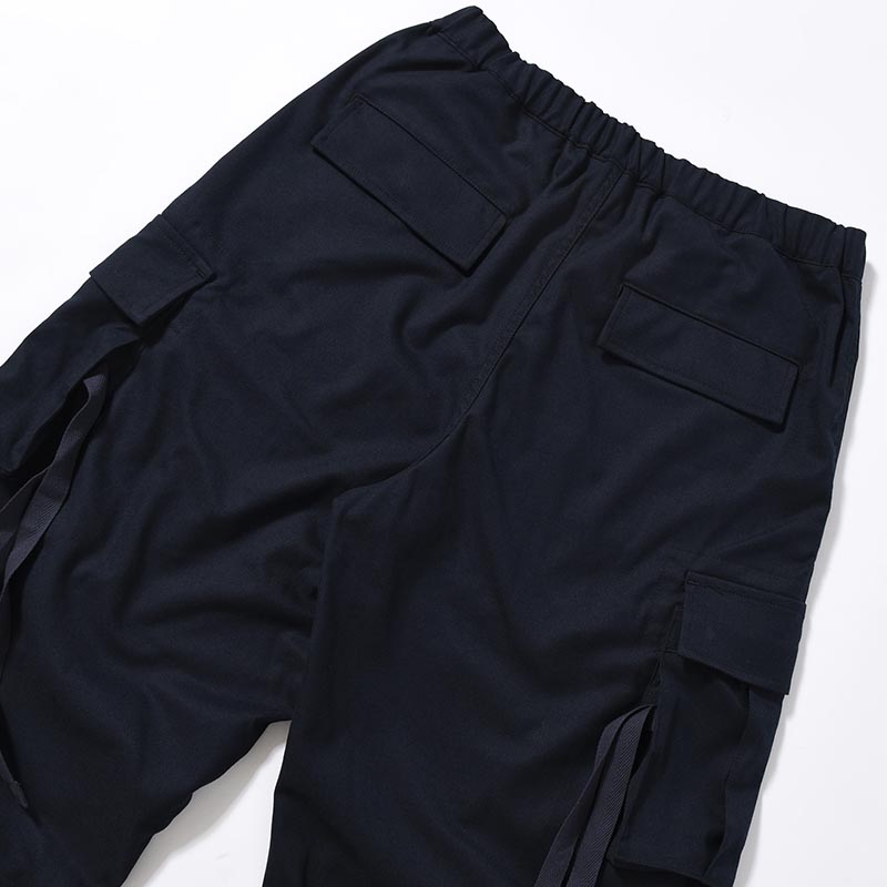 Flannel Cargo Trousers -NAVY-