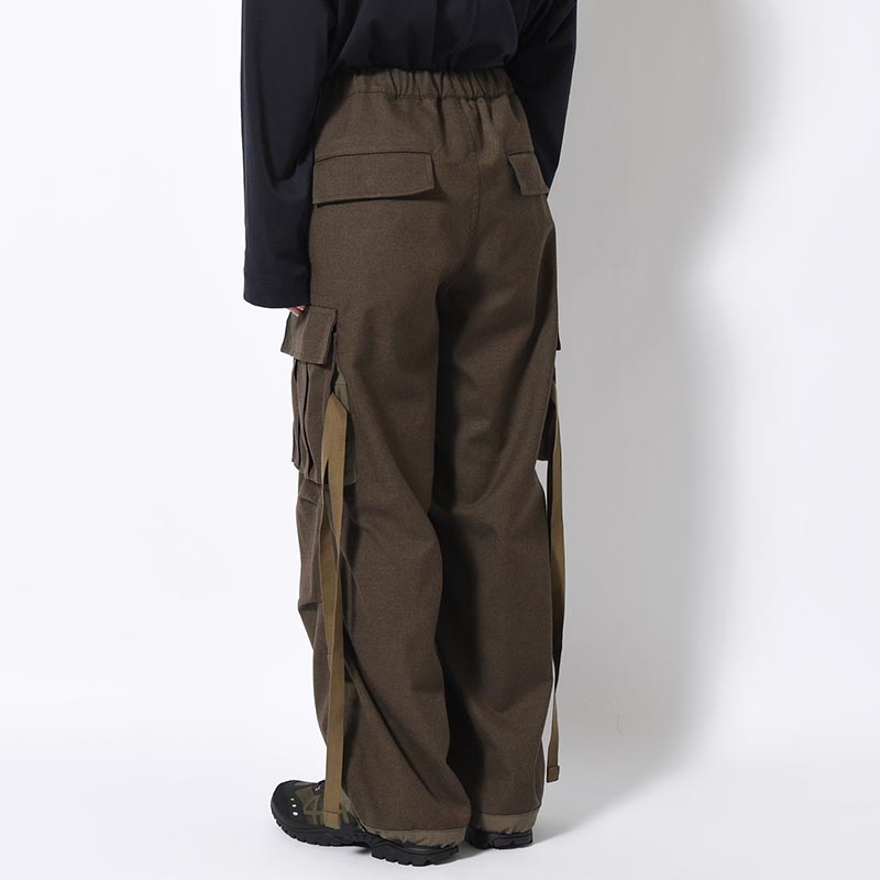 Flannel Cargo Trousers -OLIVE-