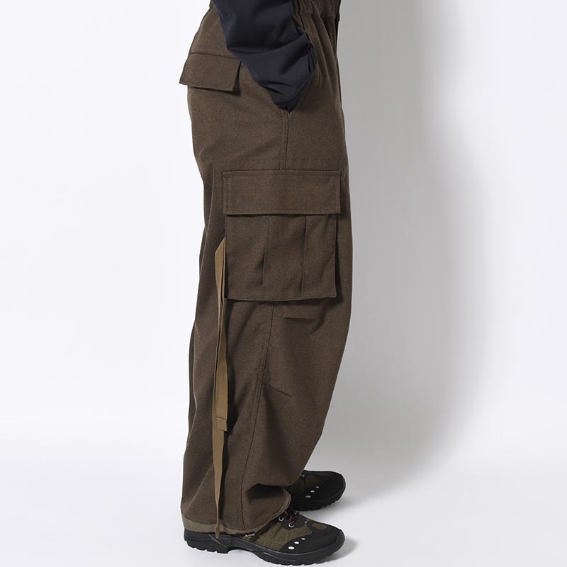 Flannel Cargo Trousers -OLIVE-