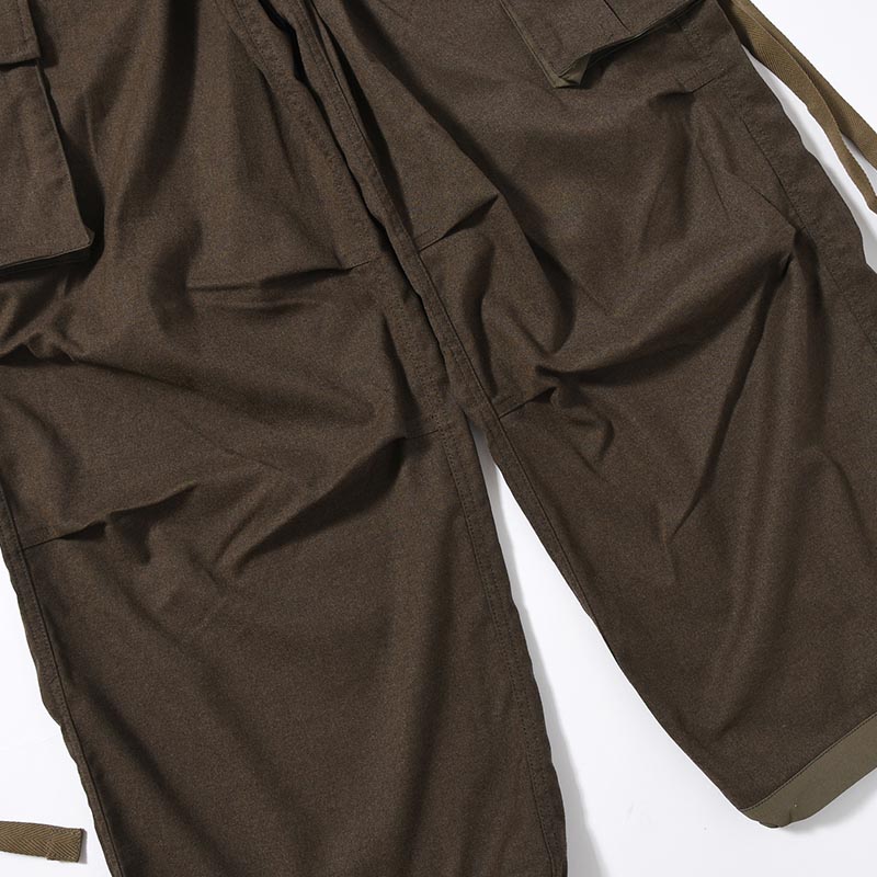 Flannel Cargo Trousers -OLIVE-